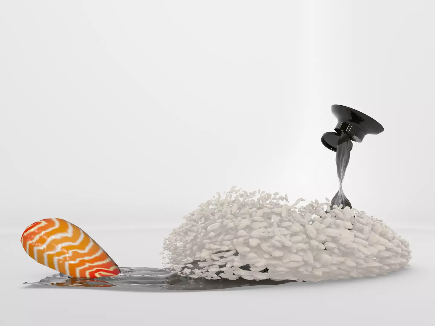 Sushi Salmon 3D model_0