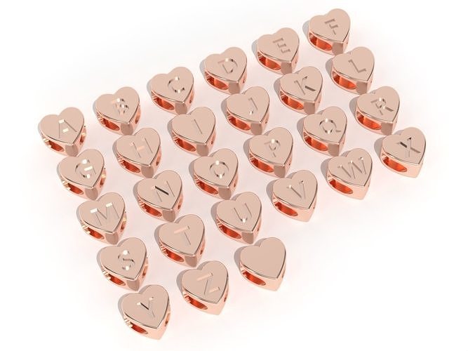 heart with letters 3D print model