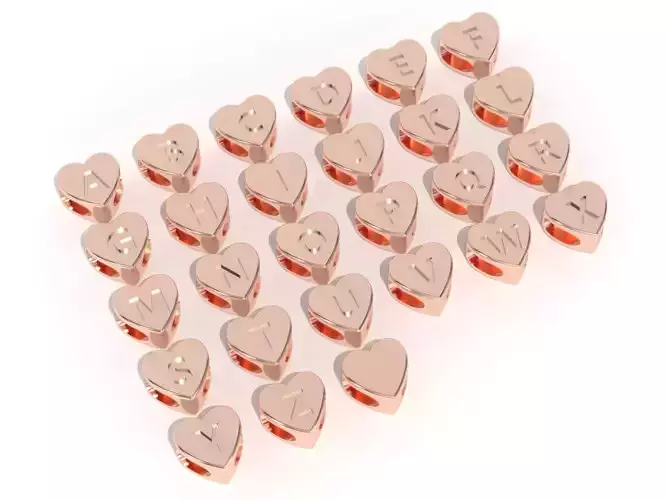 heart with letters 3D print model