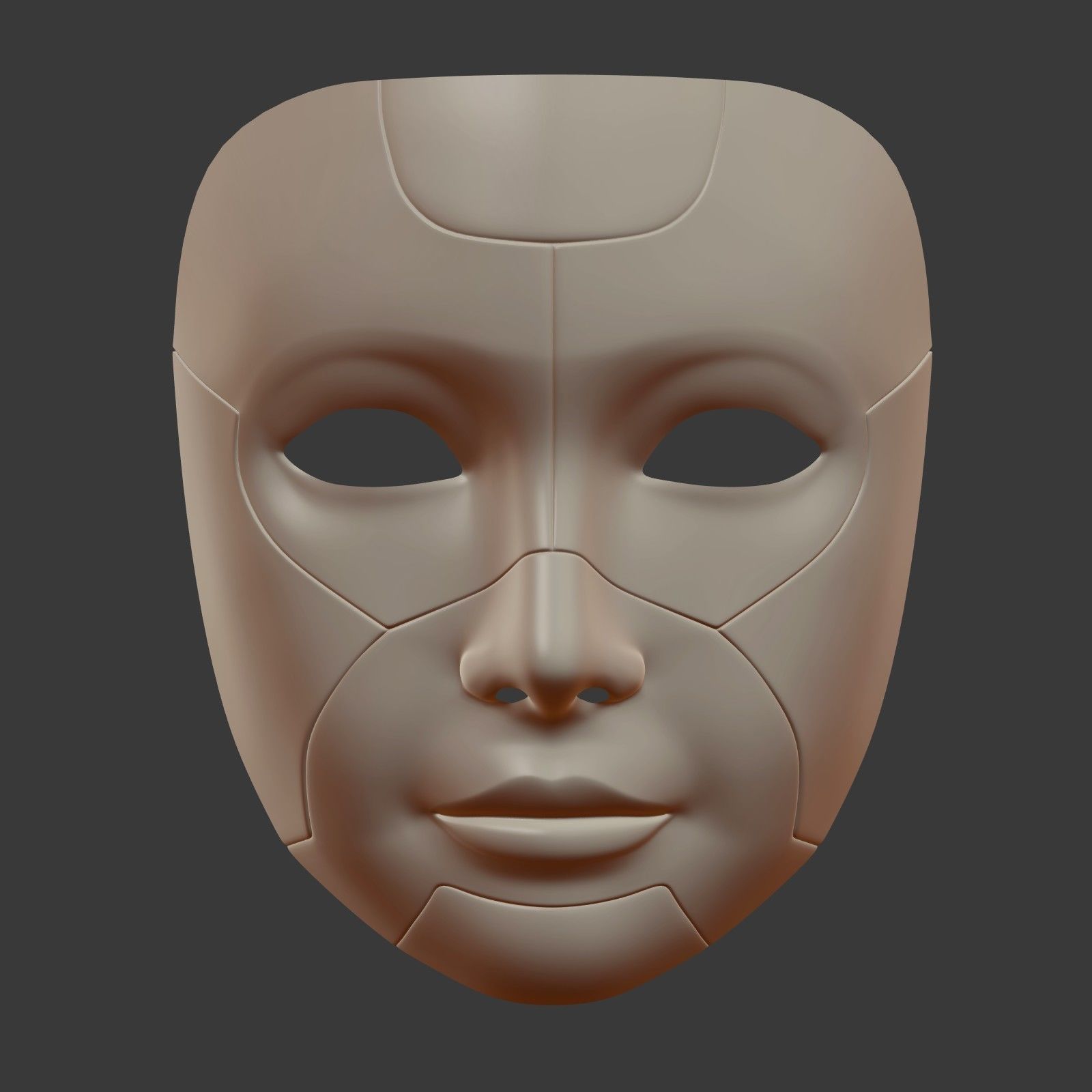 Robot Mask Low-poly 3D model_3