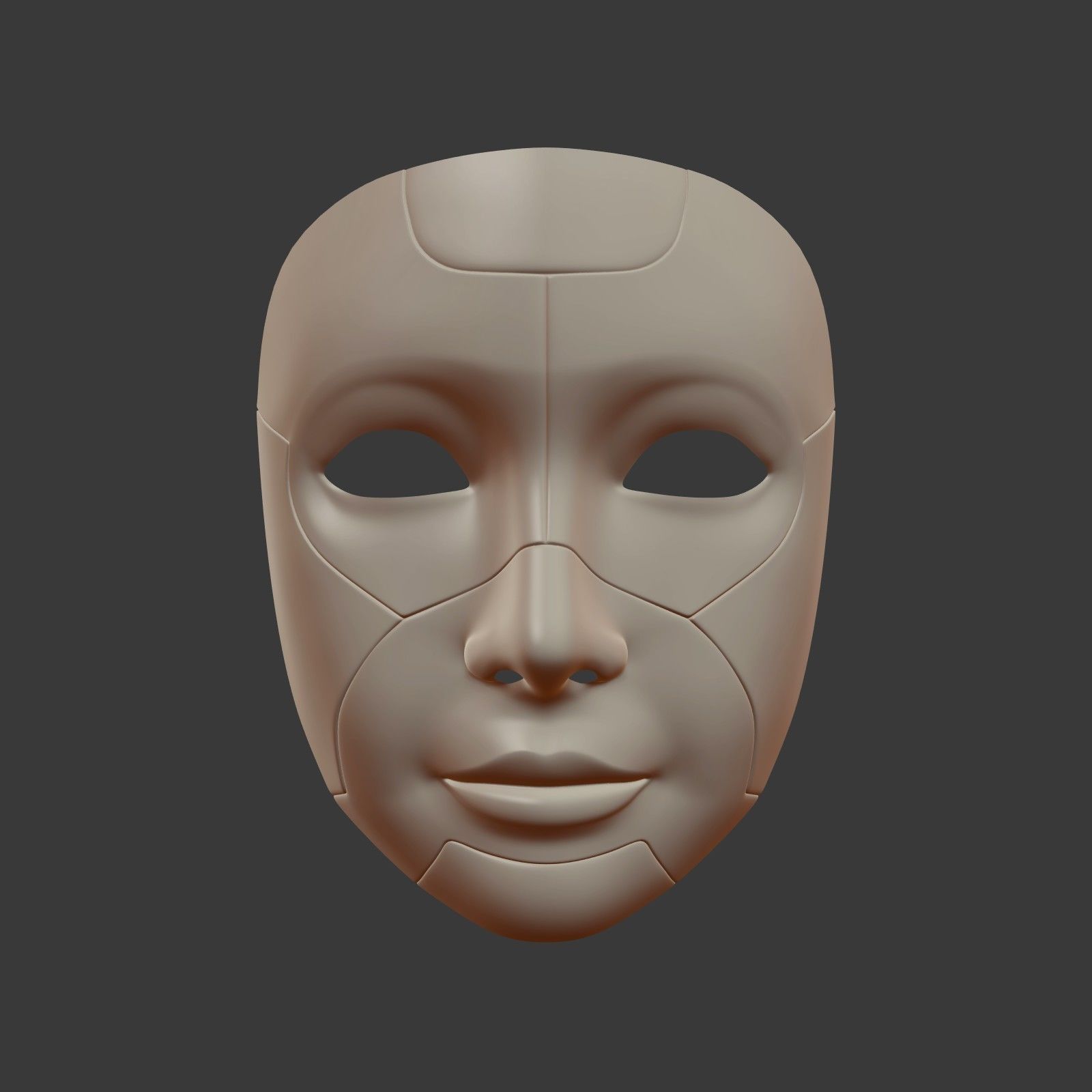 Robot Mask Low-poly 3D model_1