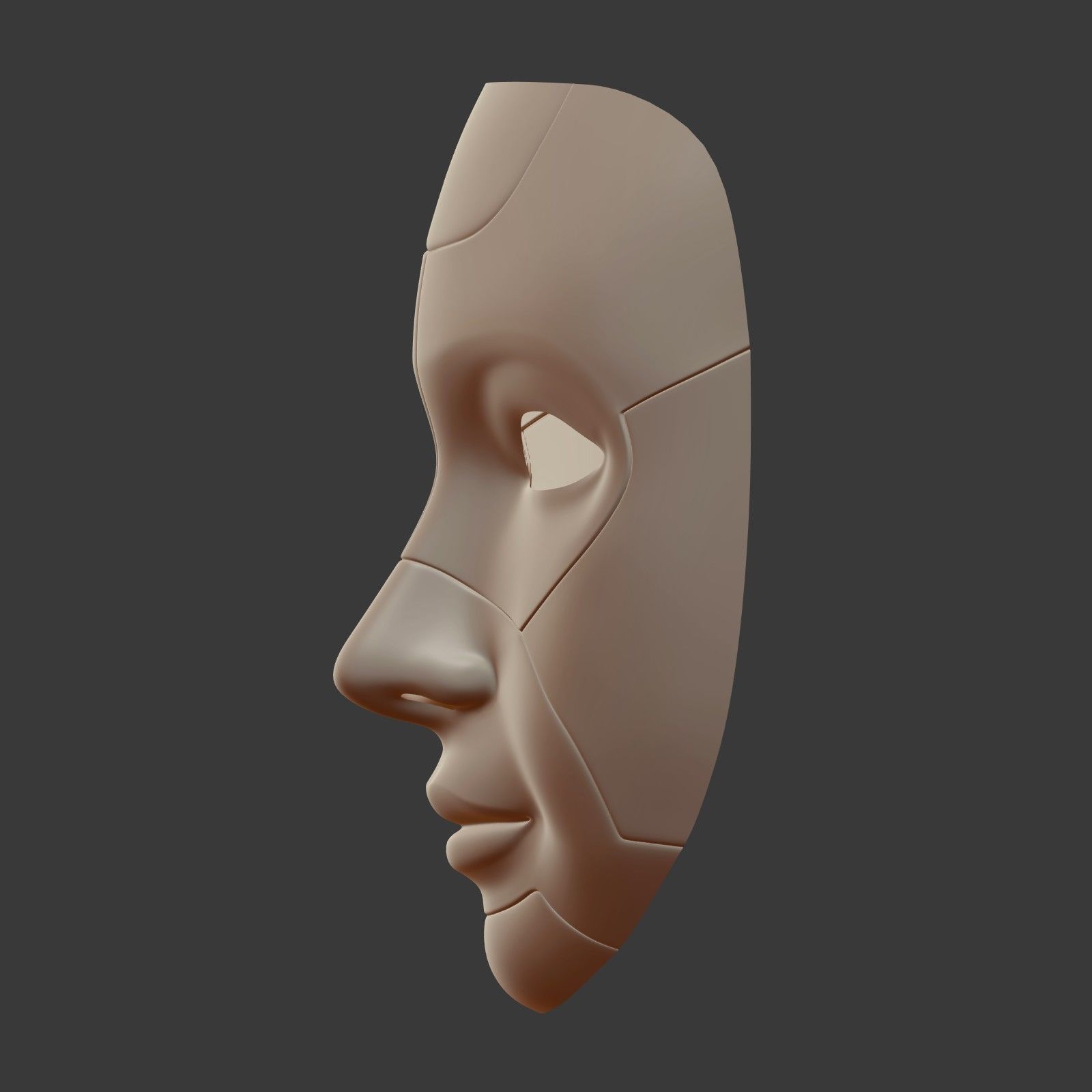 Robot Mask Low-poly 3D model_5
