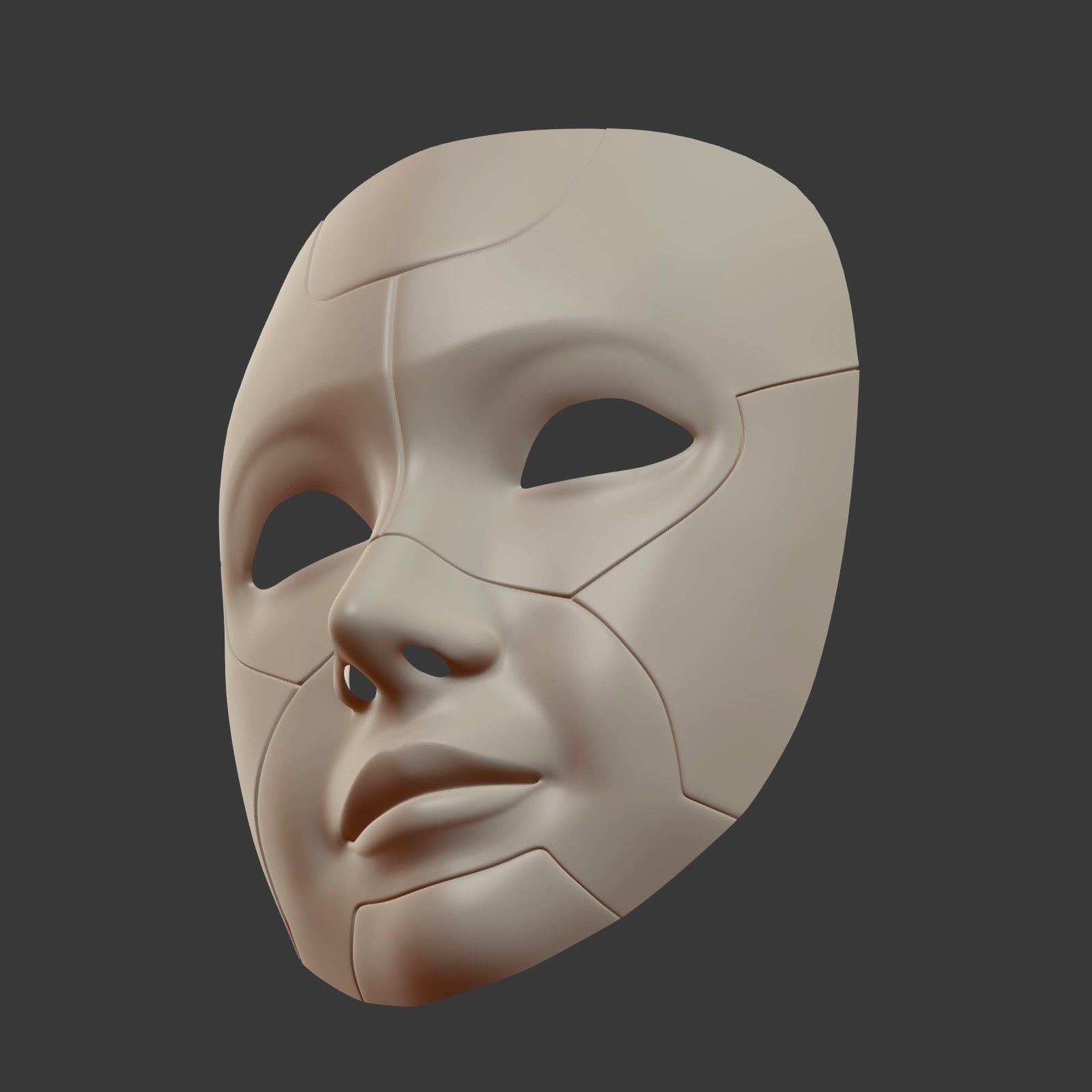 Robot Mask Low-poly 3D model_11