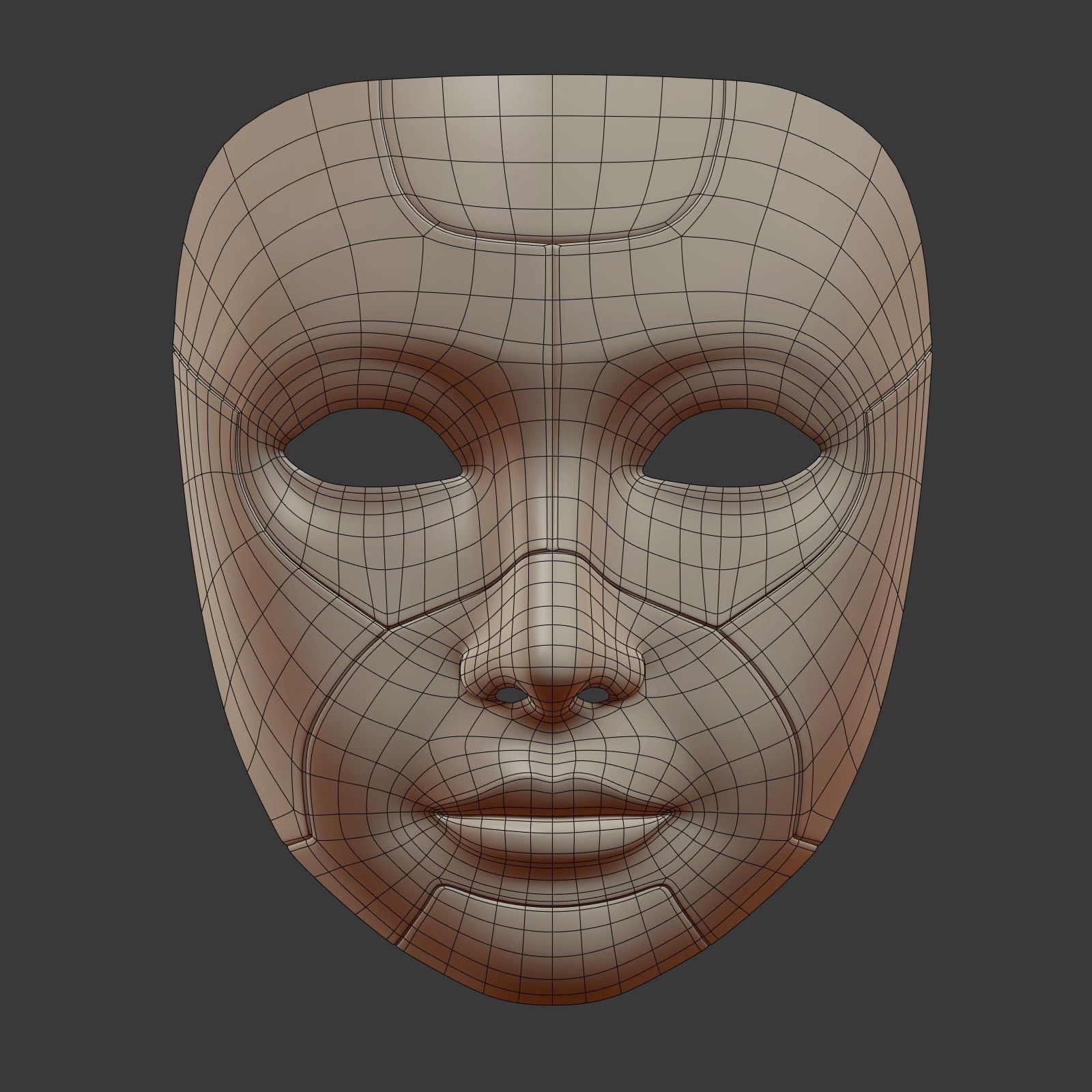 Robot Mask Low-poly 3D model_4