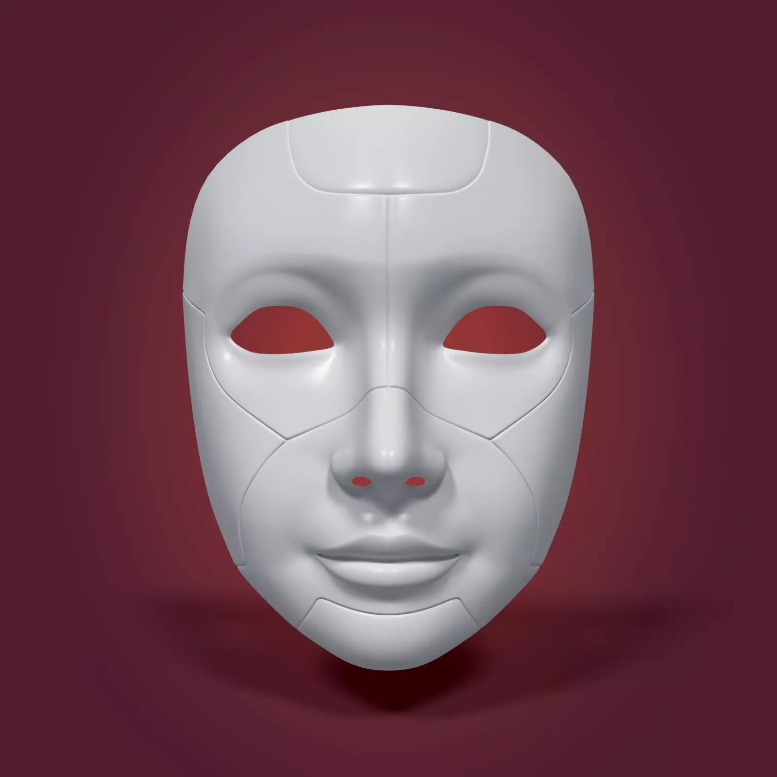 Robot Mask Low-poly 3D model_0