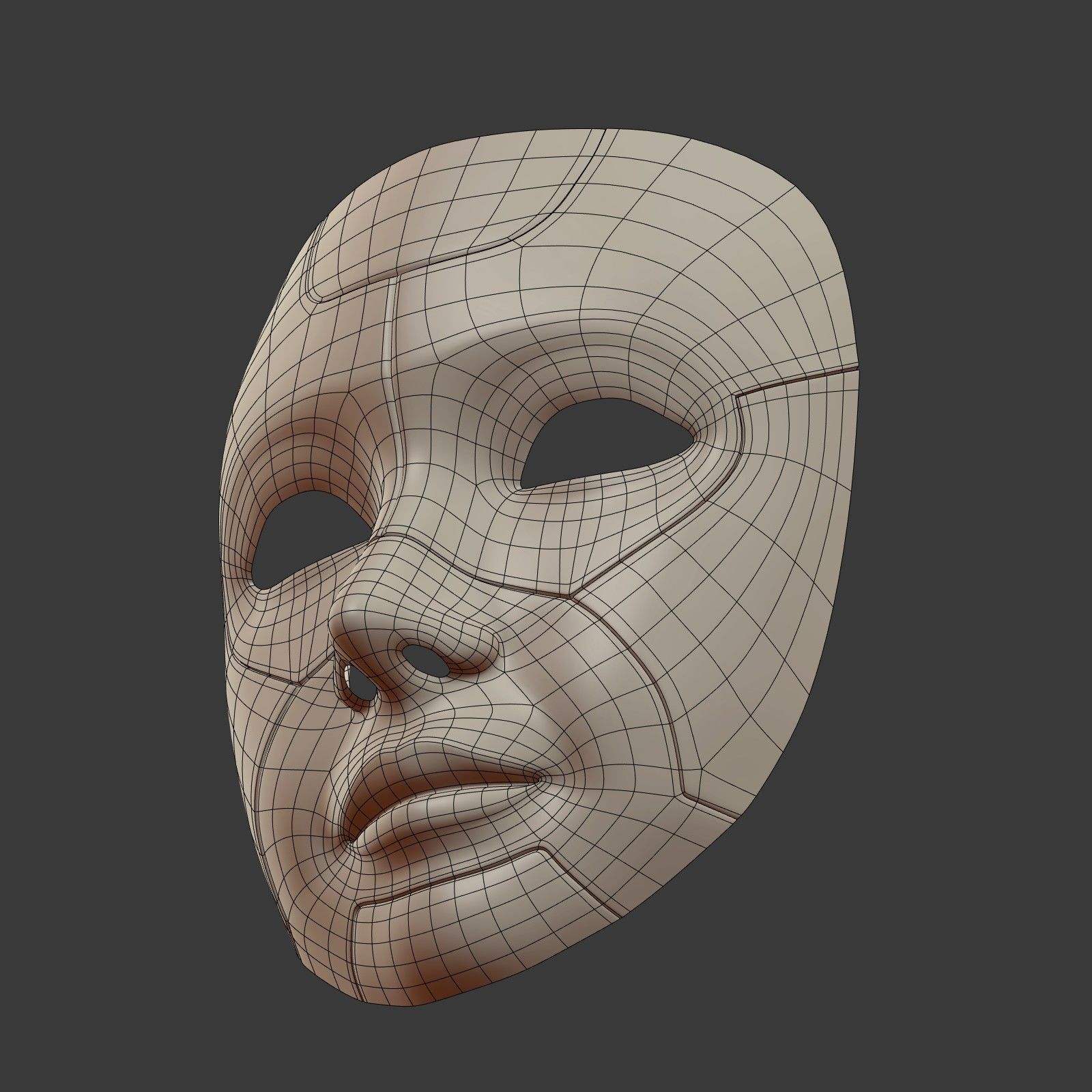 Robot Mask Low-poly 3D model_12