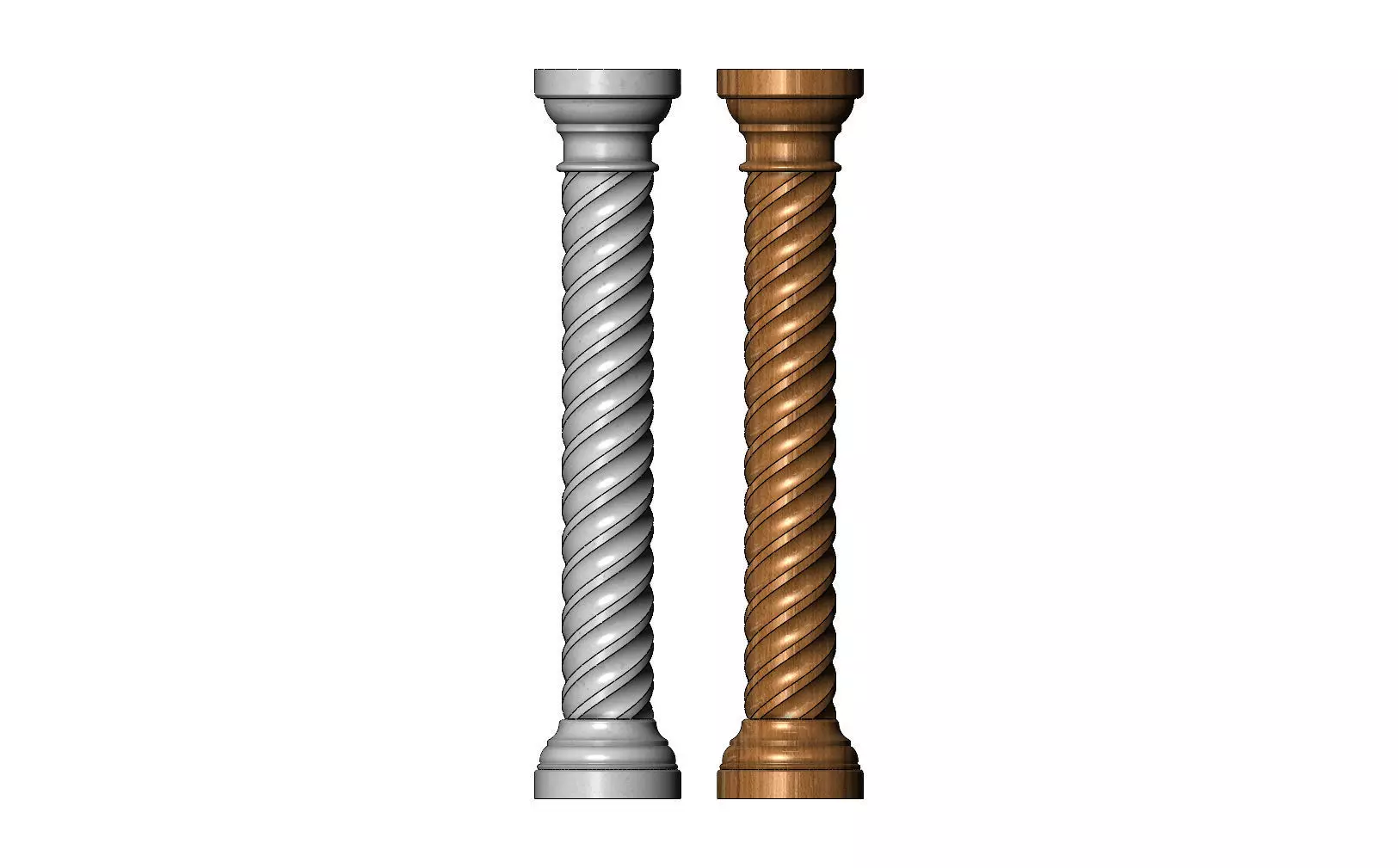 Spiral flutes classical column 3D print model_0