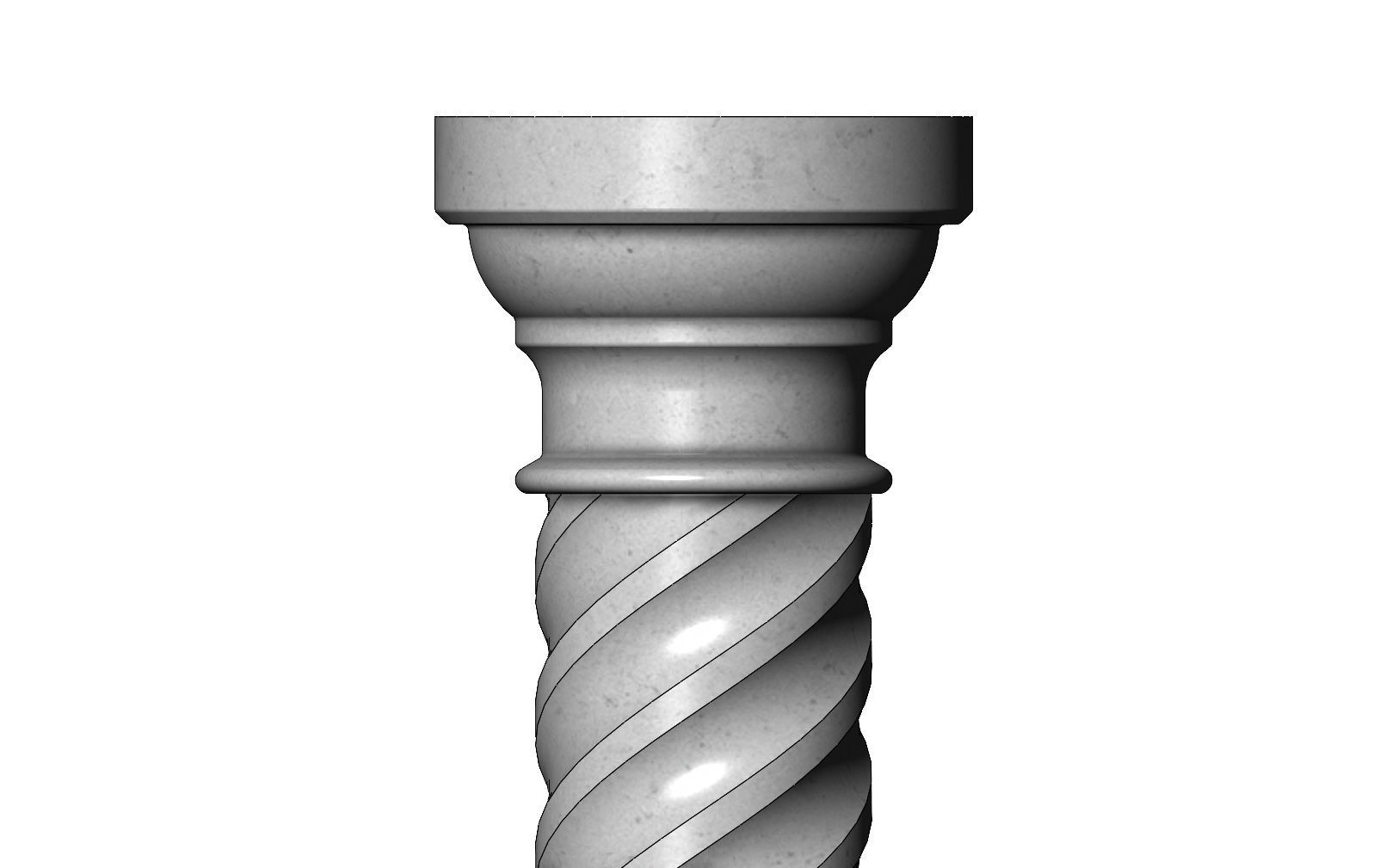 Spiral flutes classical column 3D print model_3
