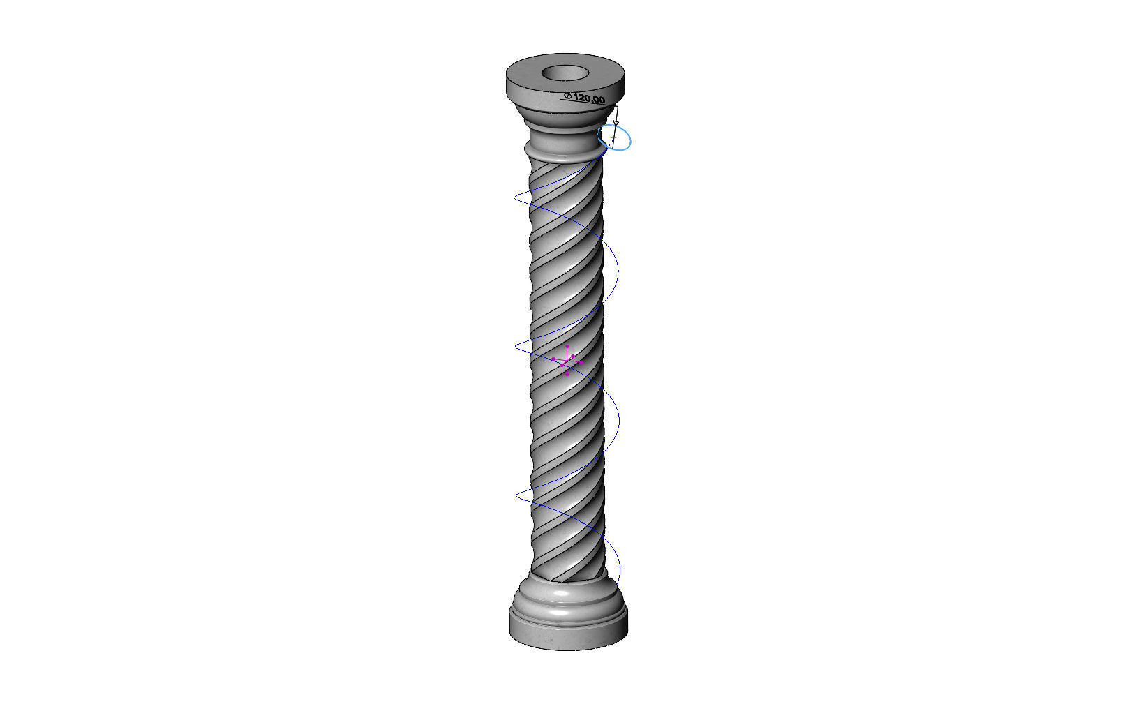 Spiral flutes classical column 3D print model_13