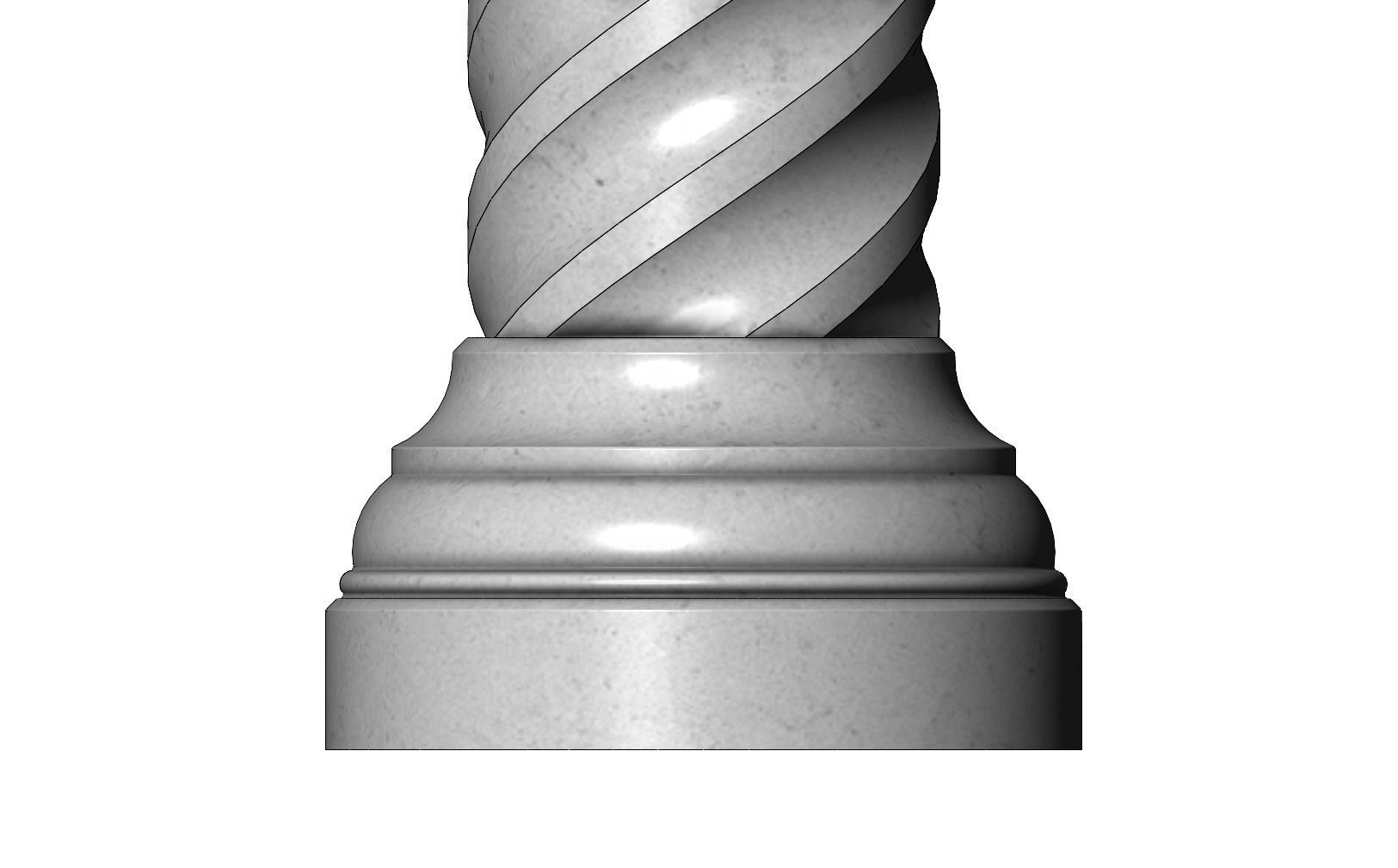 Spiral flutes classical column 3D print model_9