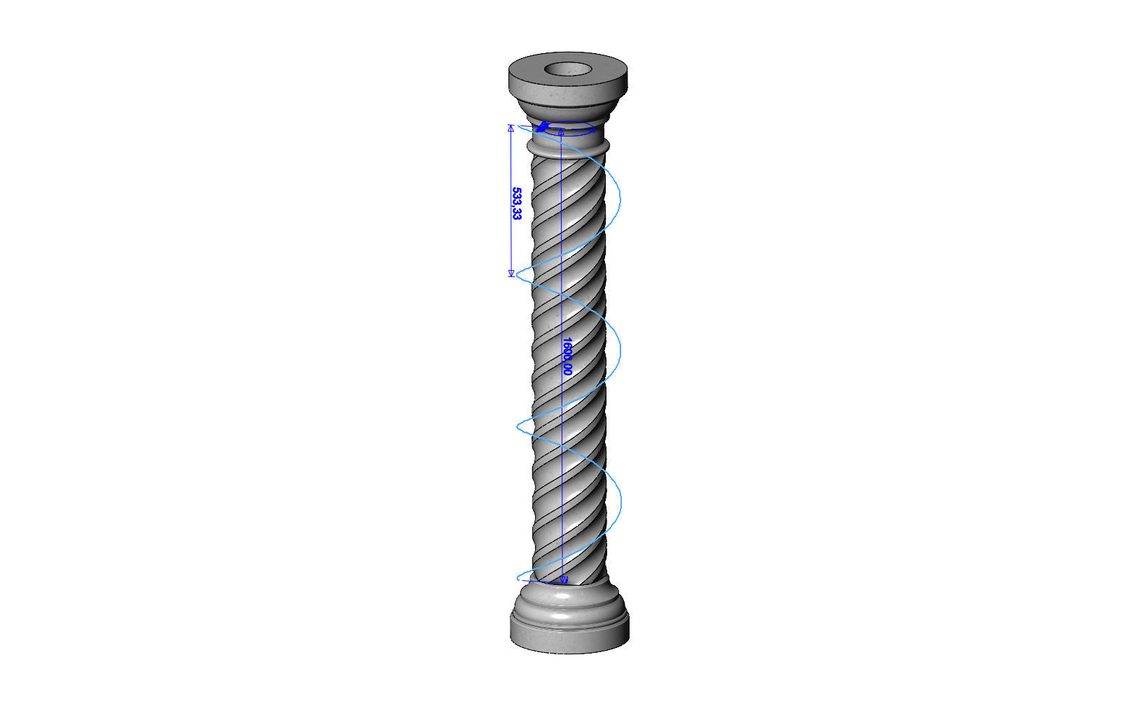 Spiral flutes classical column 3D print model_14