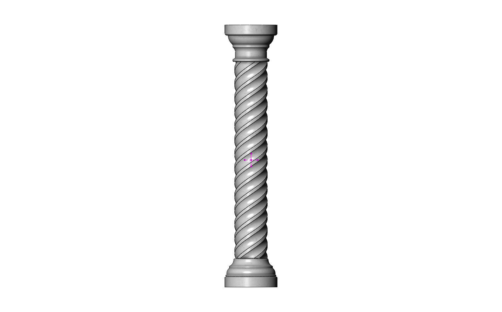 Spiral flutes classical column 3D print model_2