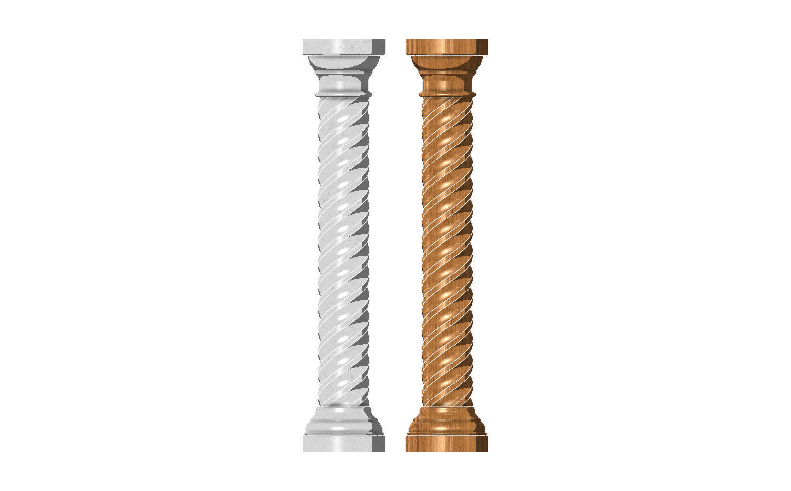 Spiral flutes classical column 3D print model_1