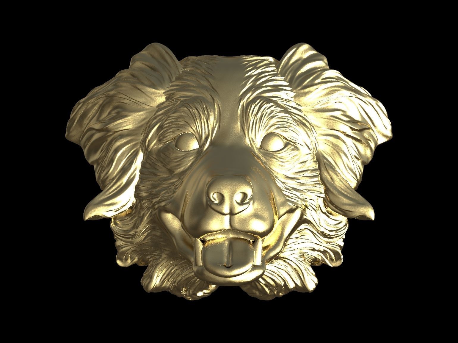  Australian shepherd bas relief for medaillon or pendant 3D print model_38
