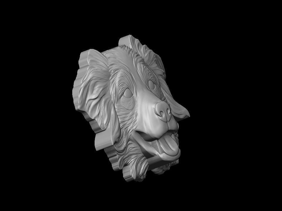  Australian shepherd bas relief for medaillon or pendant 3D print model_42