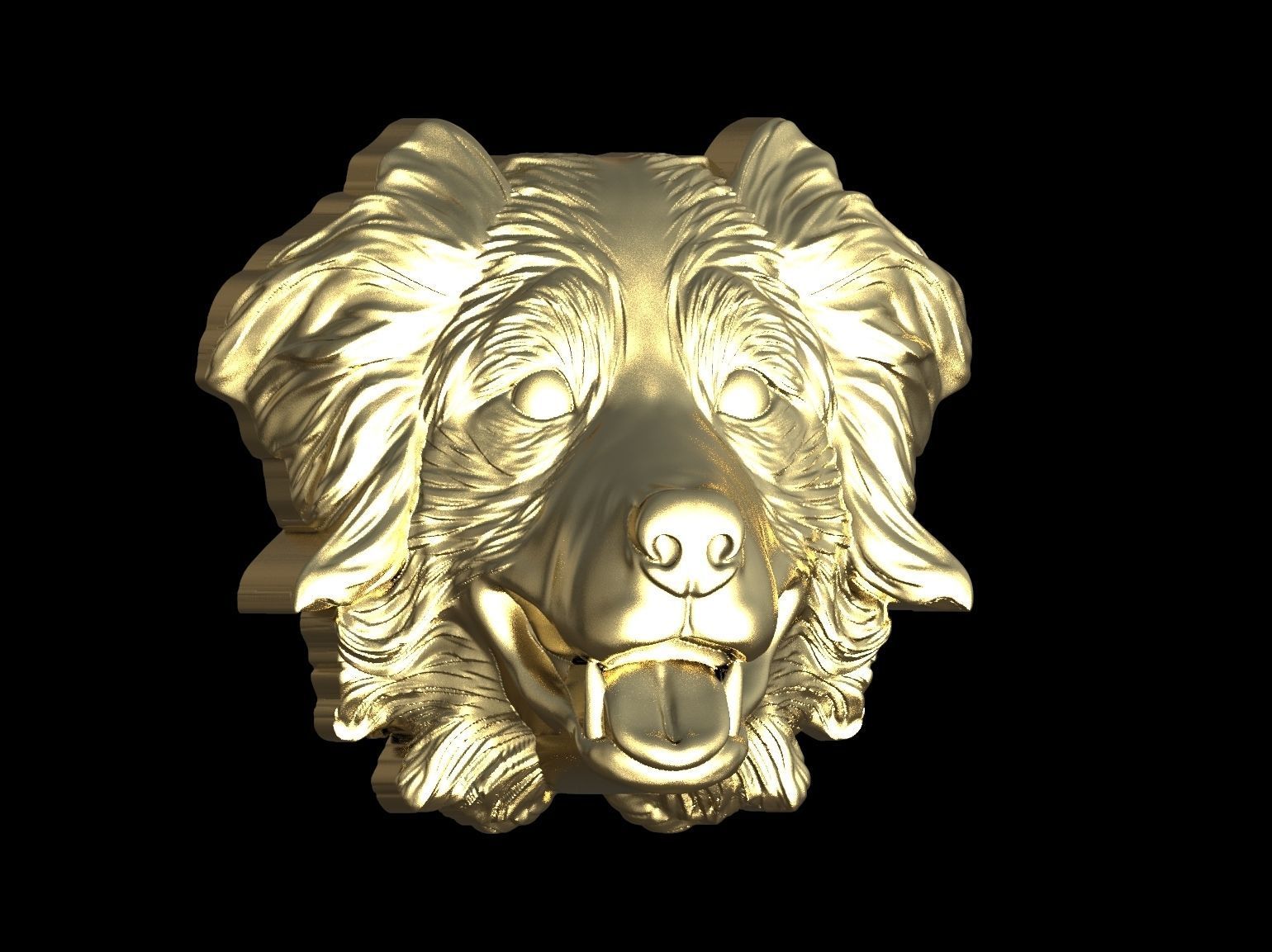  Australian shepherd bas relief for medaillon or pendant 3D print model_25