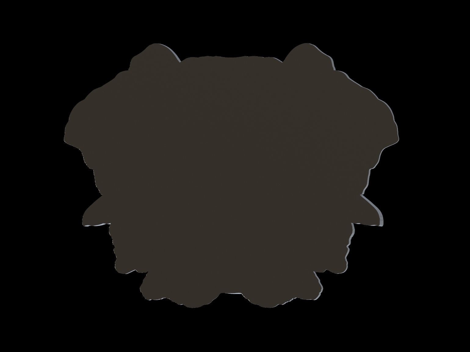  Australian shepherd bas relief for medaillon or pendant 3D print model_8