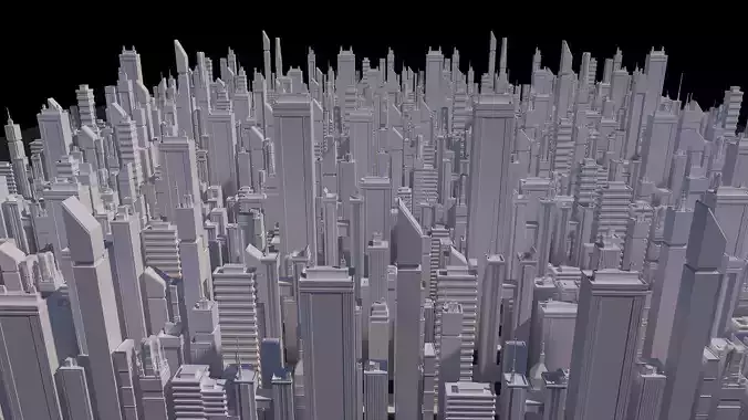 Low Poly scifi Skyscraper Collection Low-poly 3D model