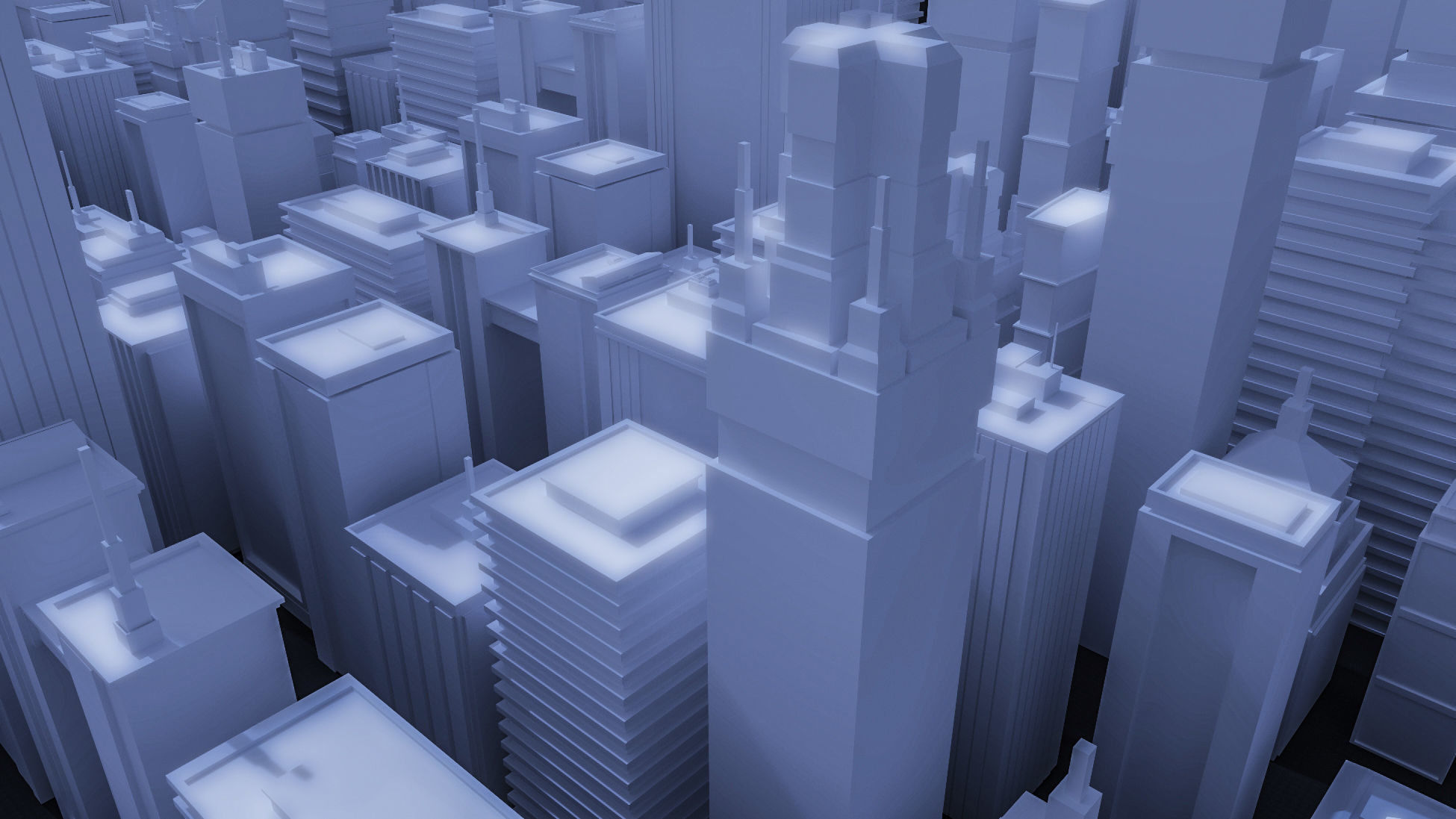 Low Poly scifi Skyscraper Collection Low-poly 3D model_3