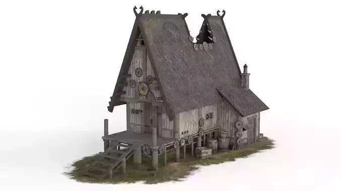 Viking House 02 Low-poly 3D model