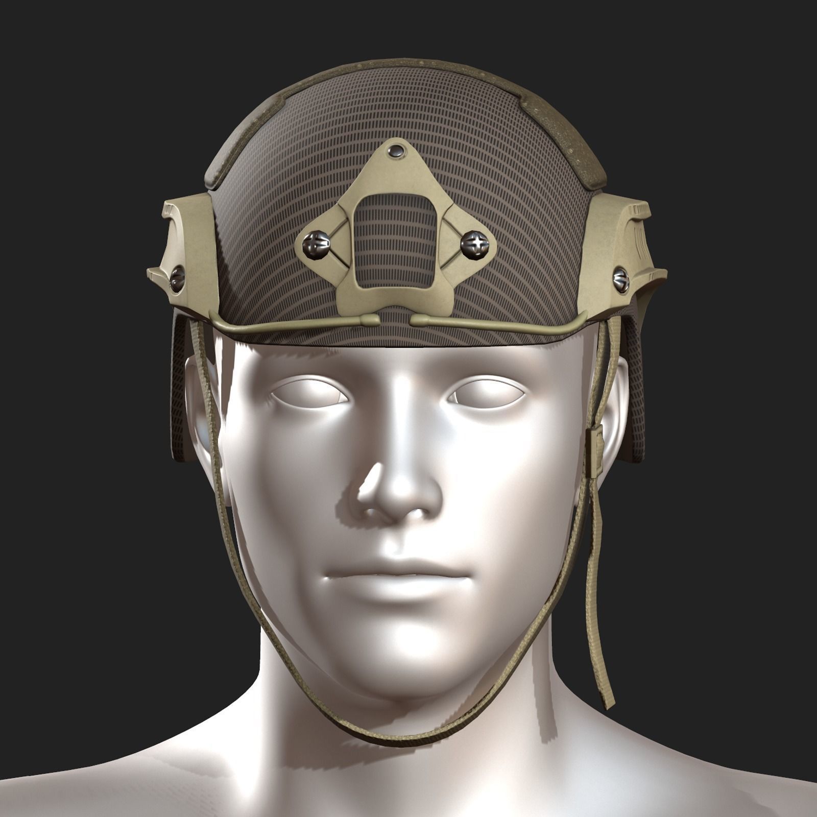 Helmet scifi military combat soldier armor Low-poly 3D model_5
