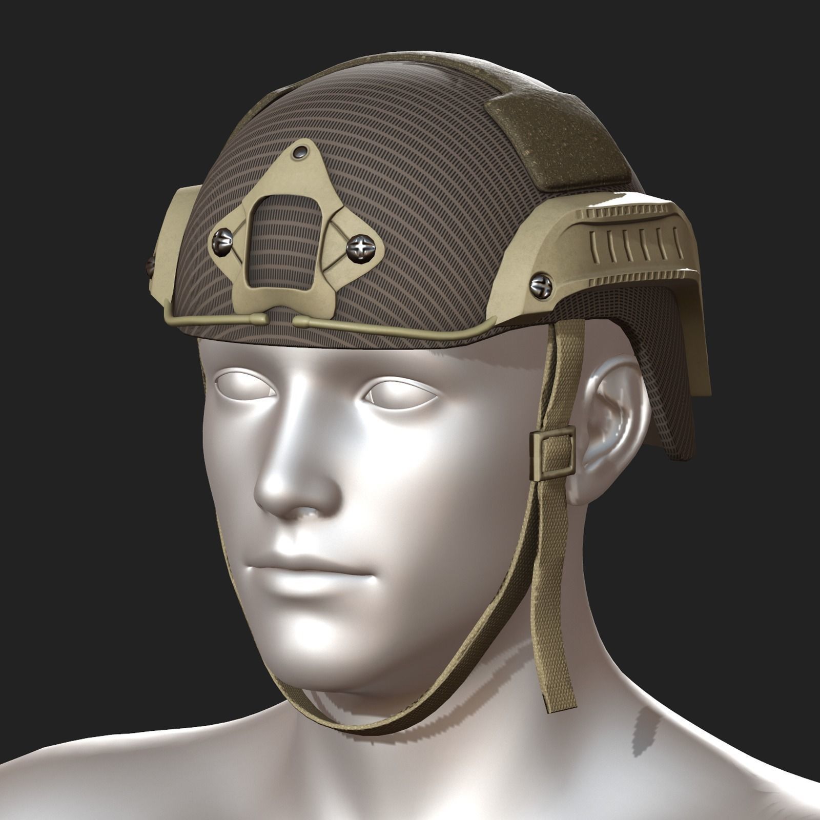 Helmet scifi military combat soldier armor Low-poly 3D model_4