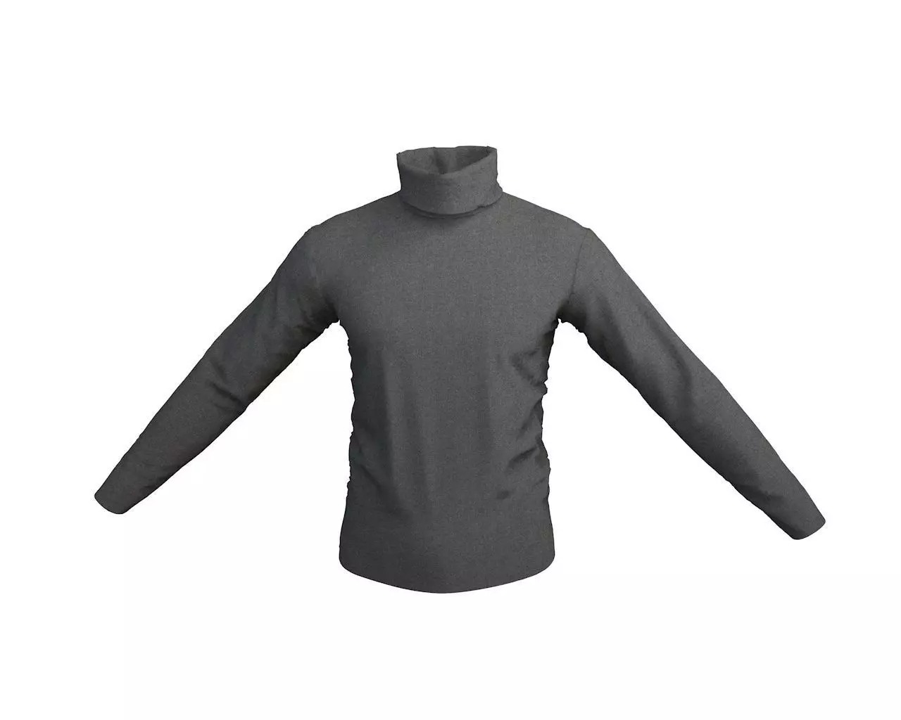 3 D Male Turtleneck Full SleeveT-Shirt Free 3D model_0