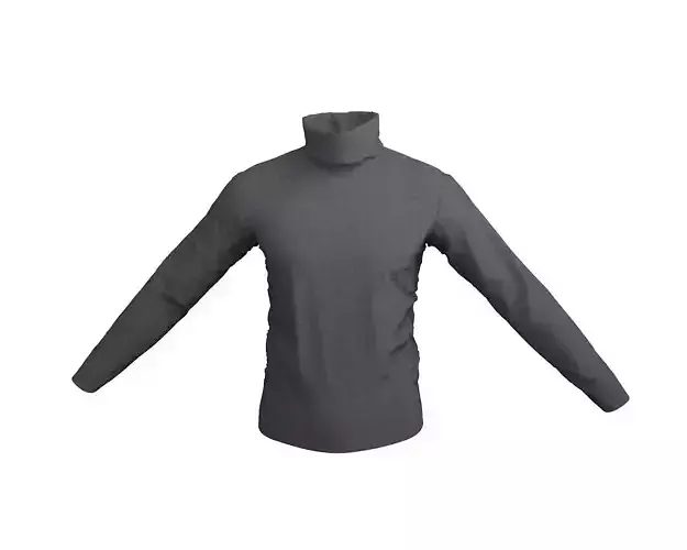 3 D Male Turtleneck Full SleeveT-Shirt Free 3D model