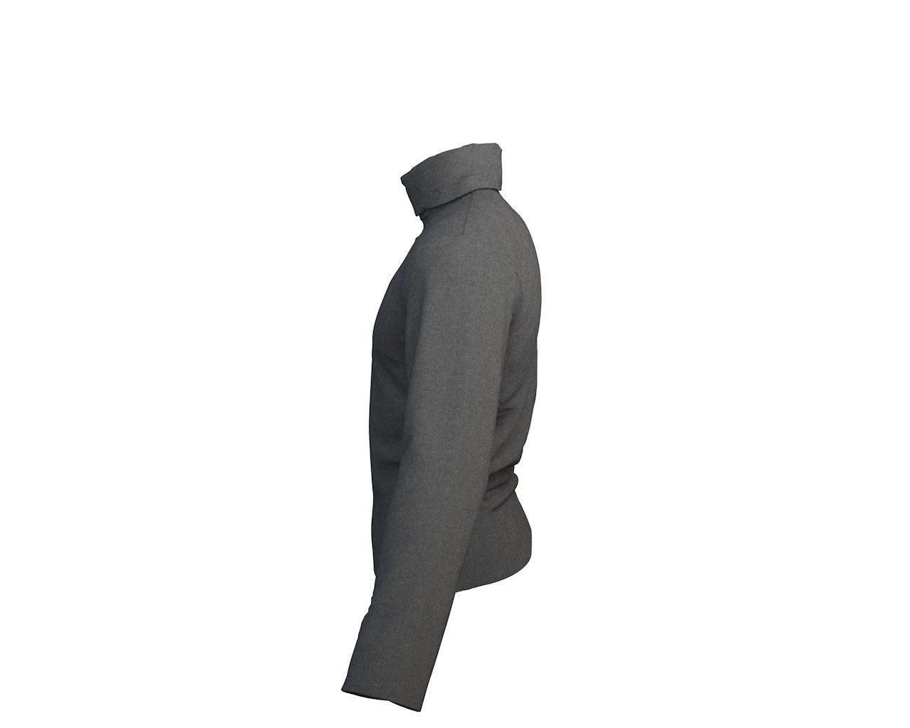 3 D Male Turtleneck Full SleeveT-Shirt Free 3D model_9