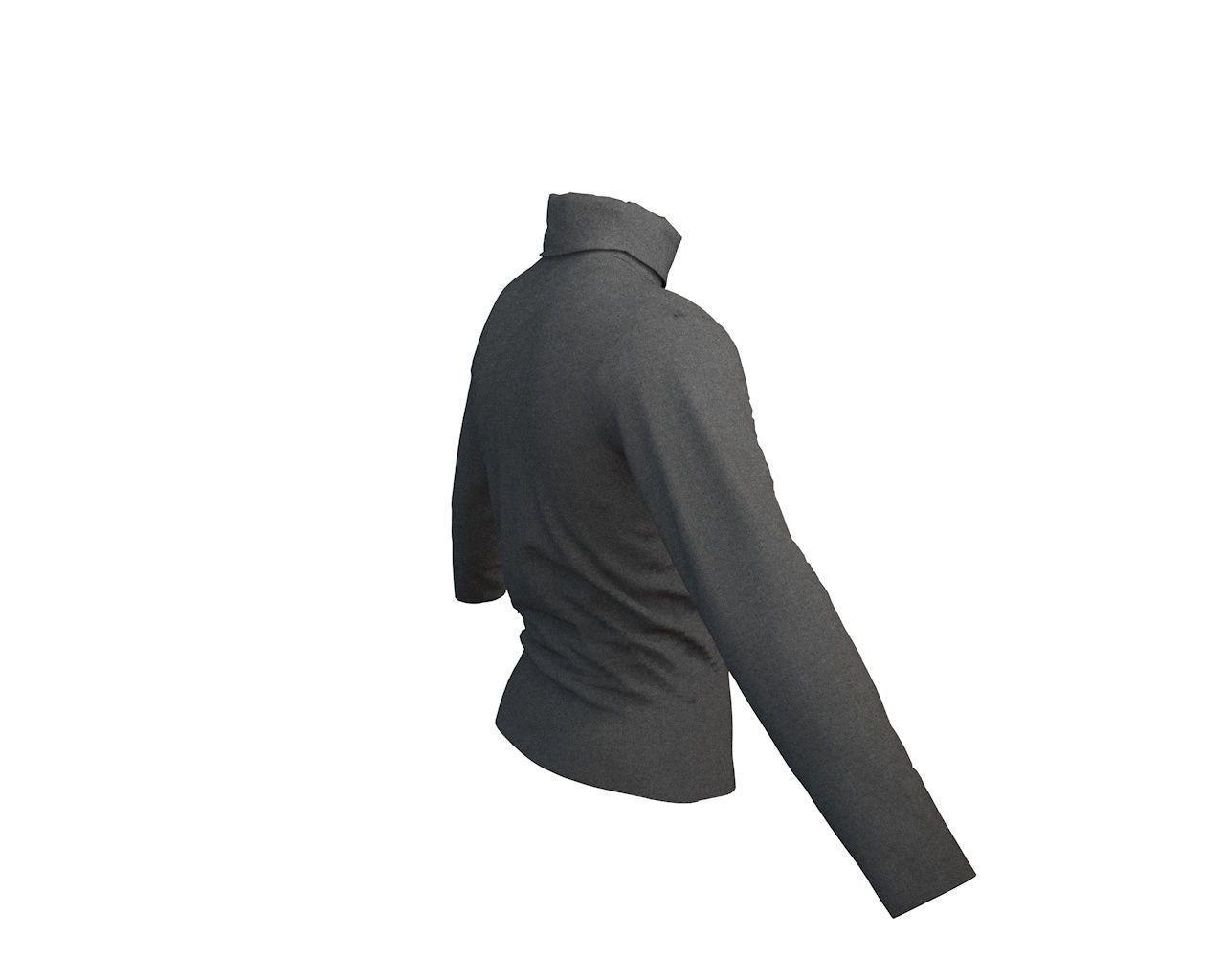 3 D Male Turtleneck Full SleeveT-Shirt Free 3D model_4