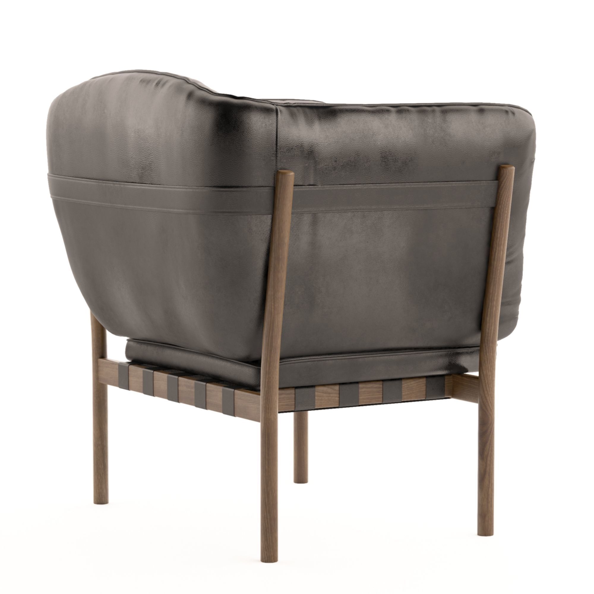 Ton Dowel Black Armchair 3D model_2