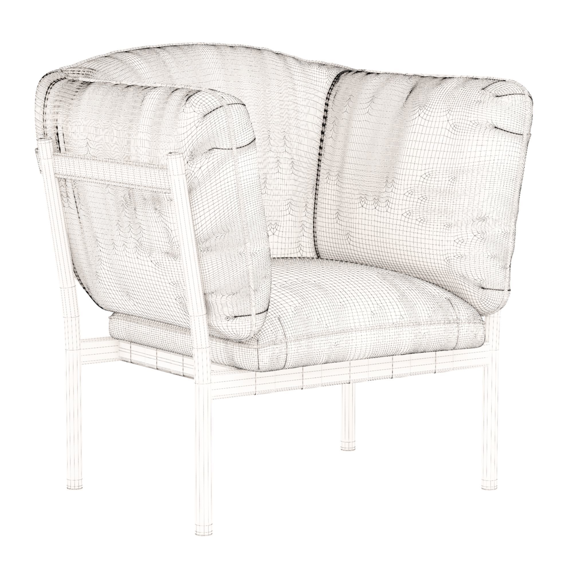 Ton Dowel Black Armchair 3D model_8