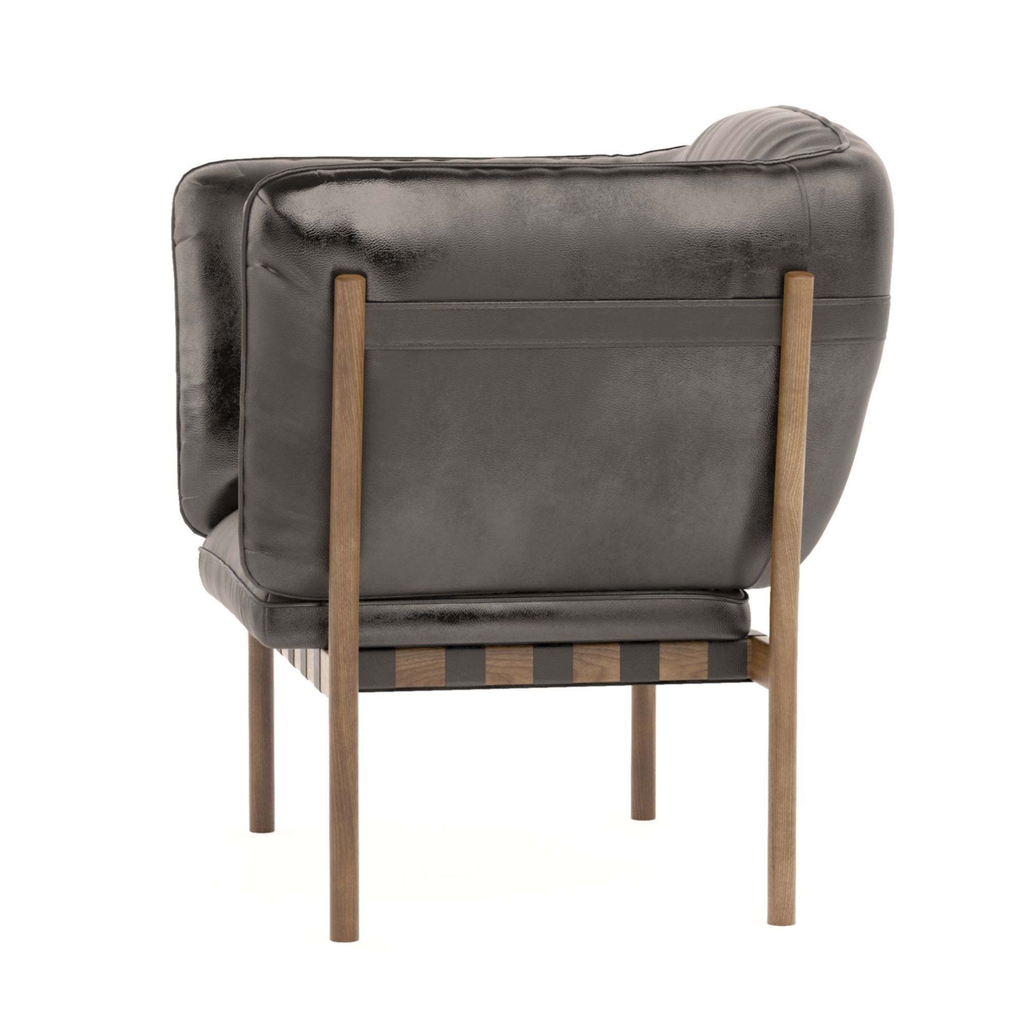 Ton Dowel Black Armchair 3D model_4