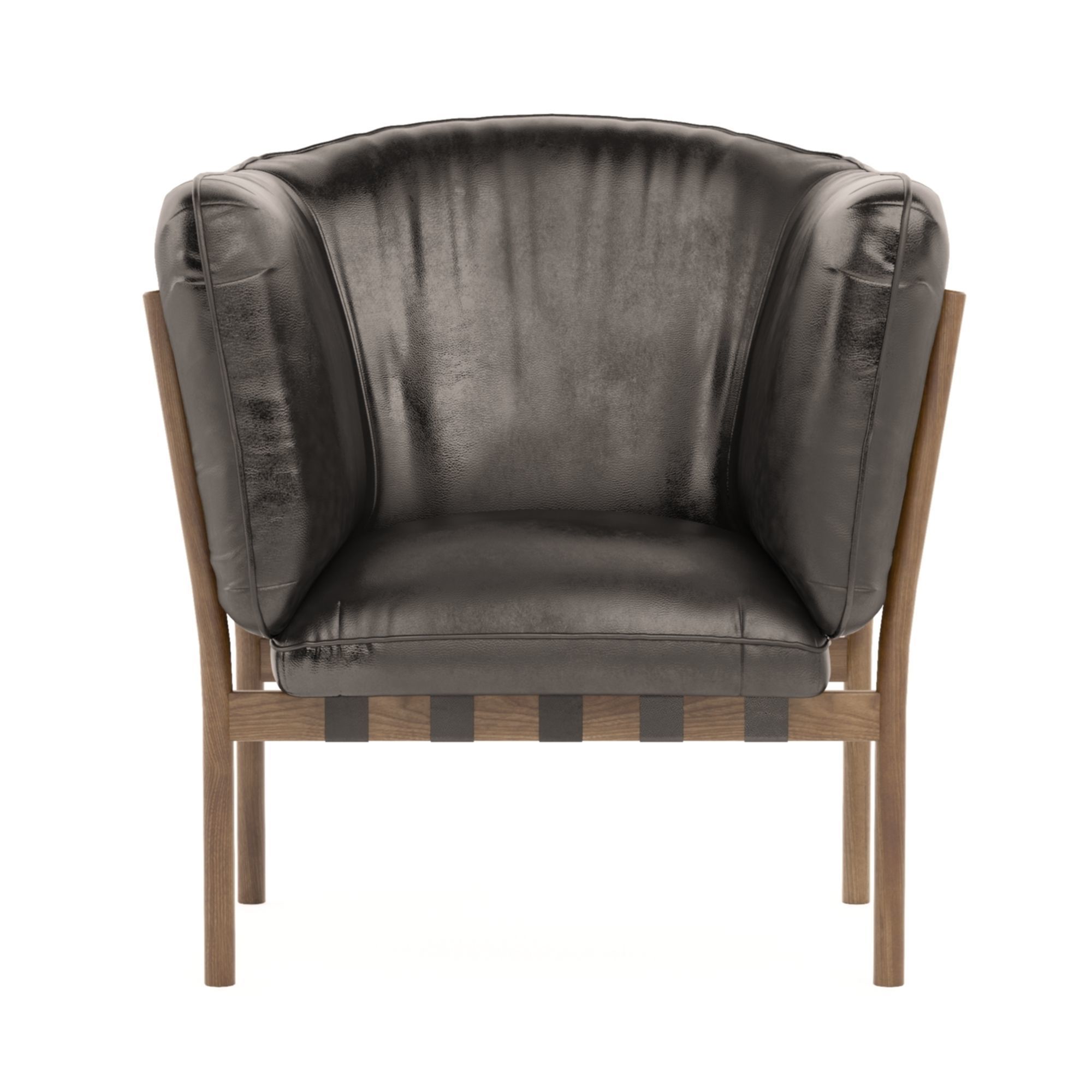 Ton Dowel Black Armchair 3D model_3