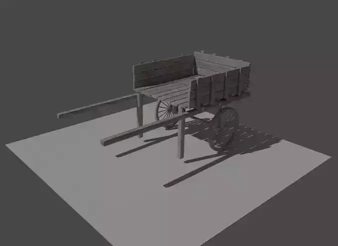 carriage wooden cart with wheels