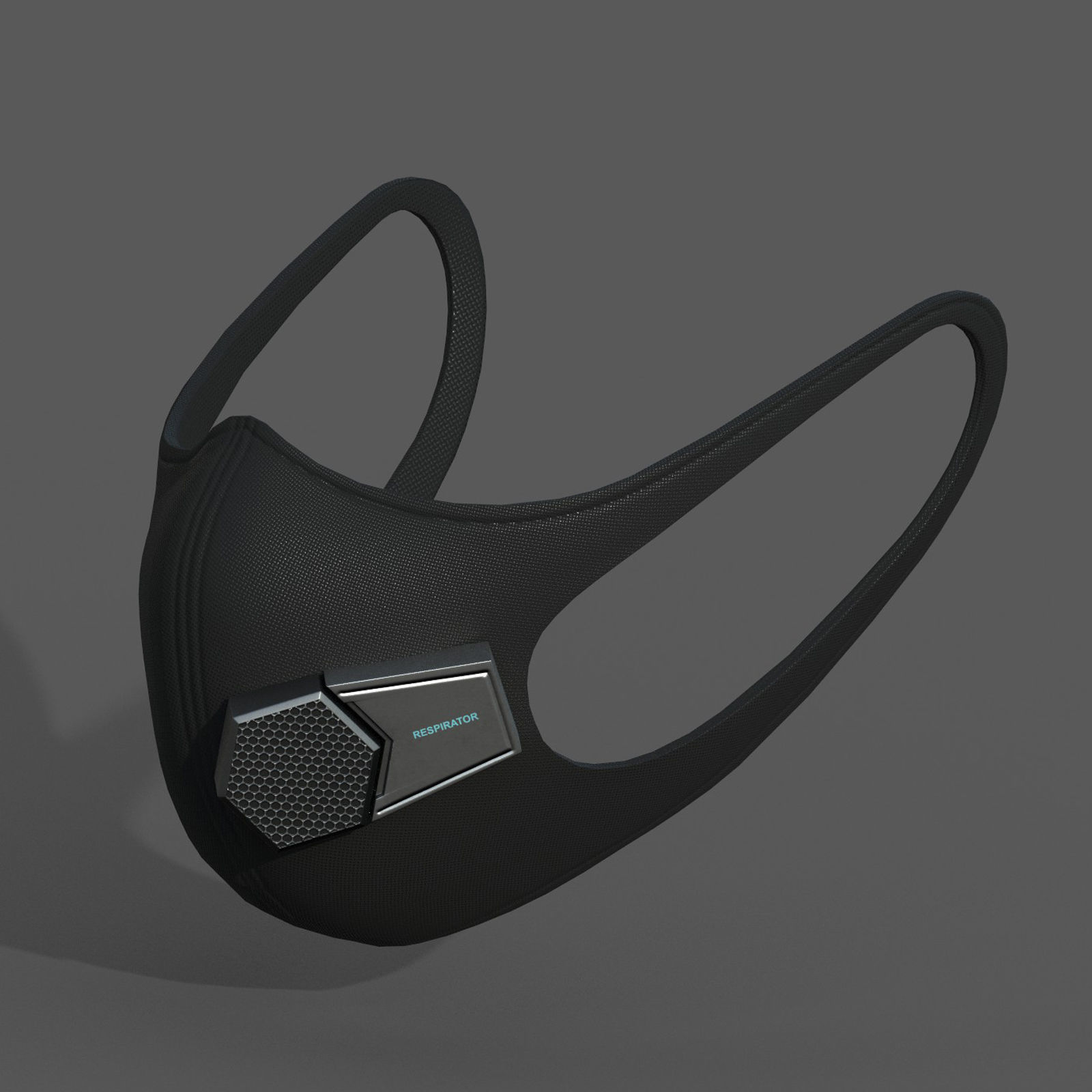 Gas mask fabric futuristic protection isolated Low-poly 3D model_1