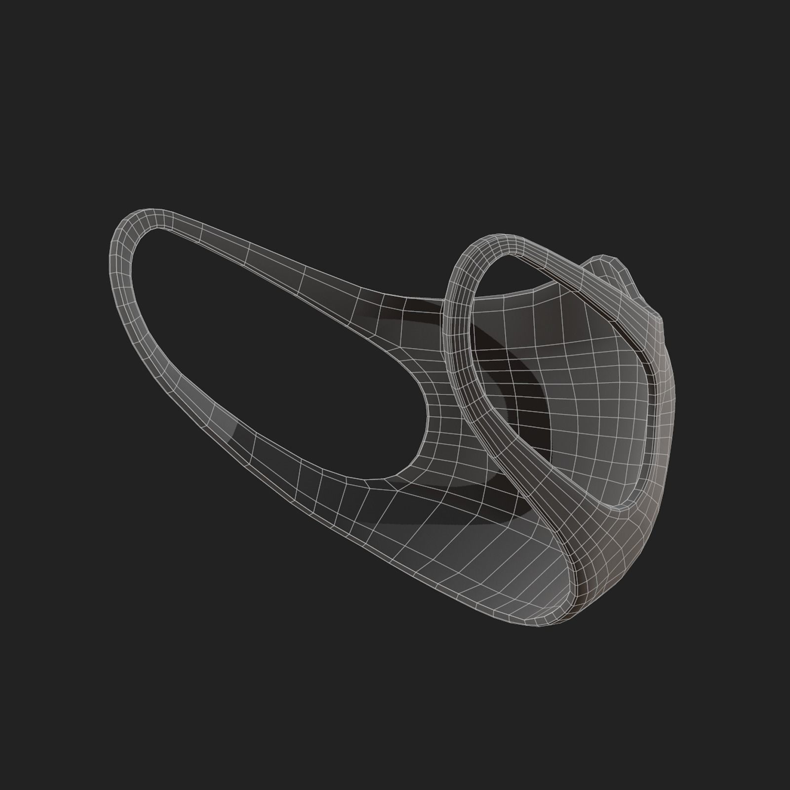 Gas mask fabric futuristic protection isolated Low-poly 3D model_9