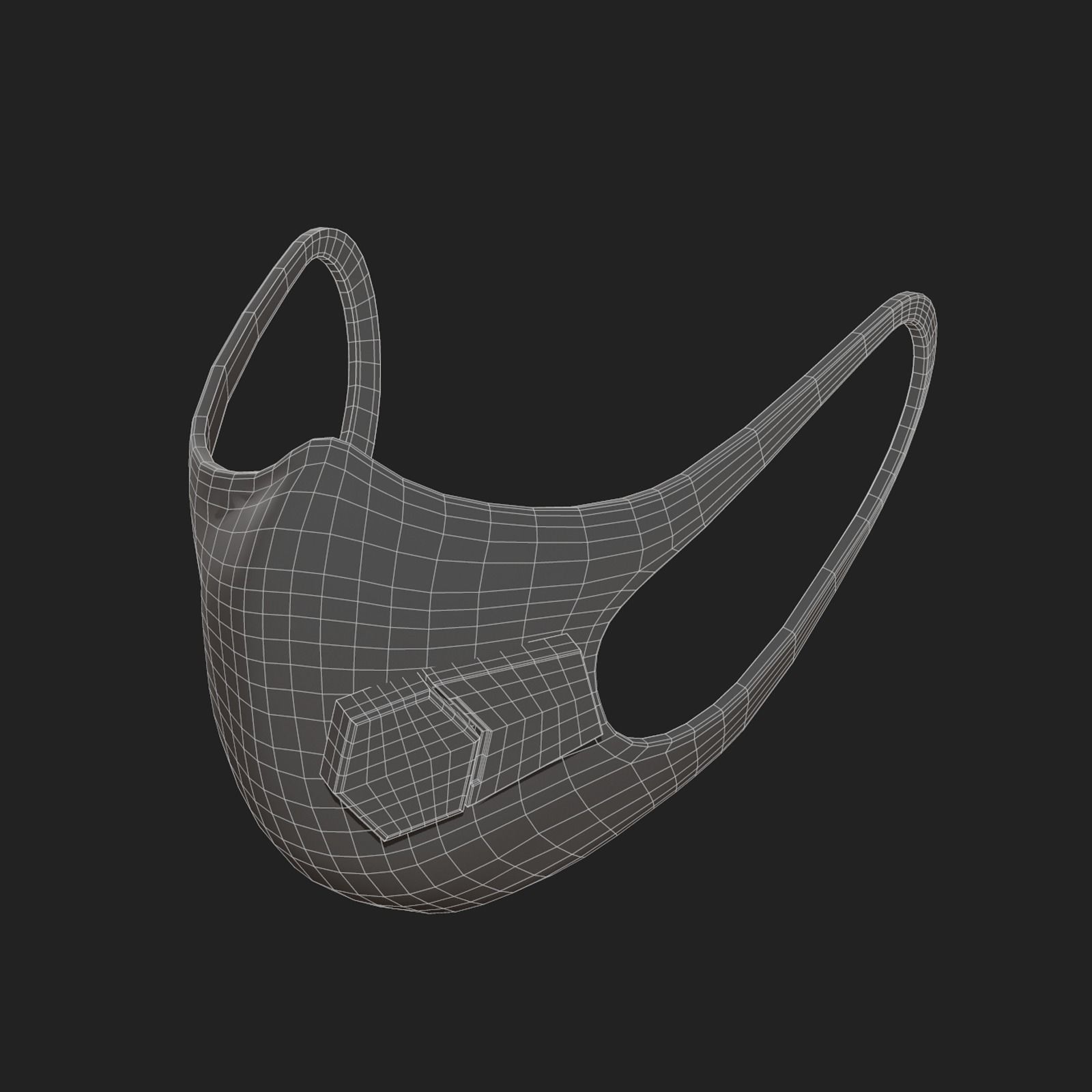 Gas mask fabric futuristic protection isolated Low-poly 3D model_10