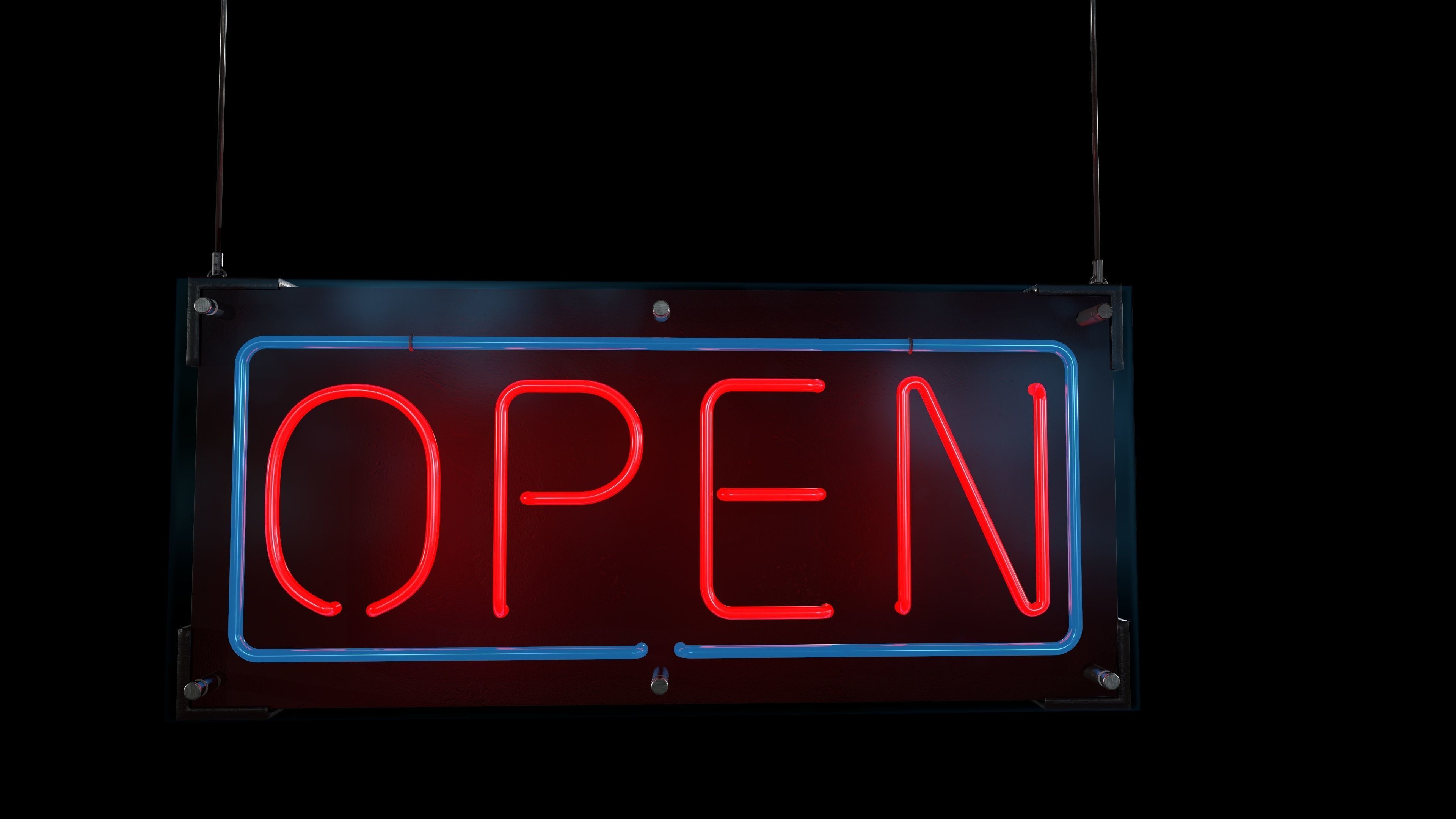 Open Sign Low-poly 3D model_3
