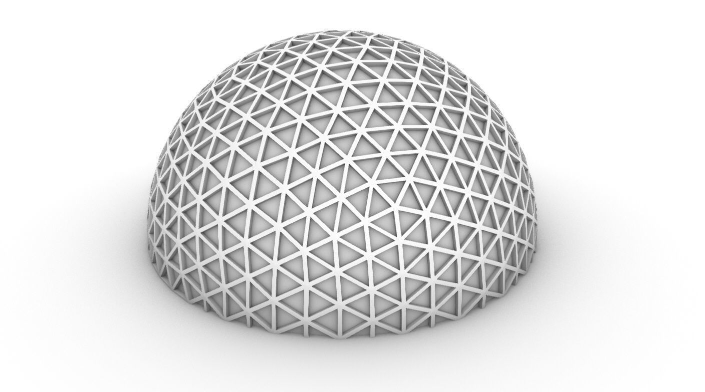 Geodesic Dome V3 Large with Frame and Panels and Entryway 3D model_30