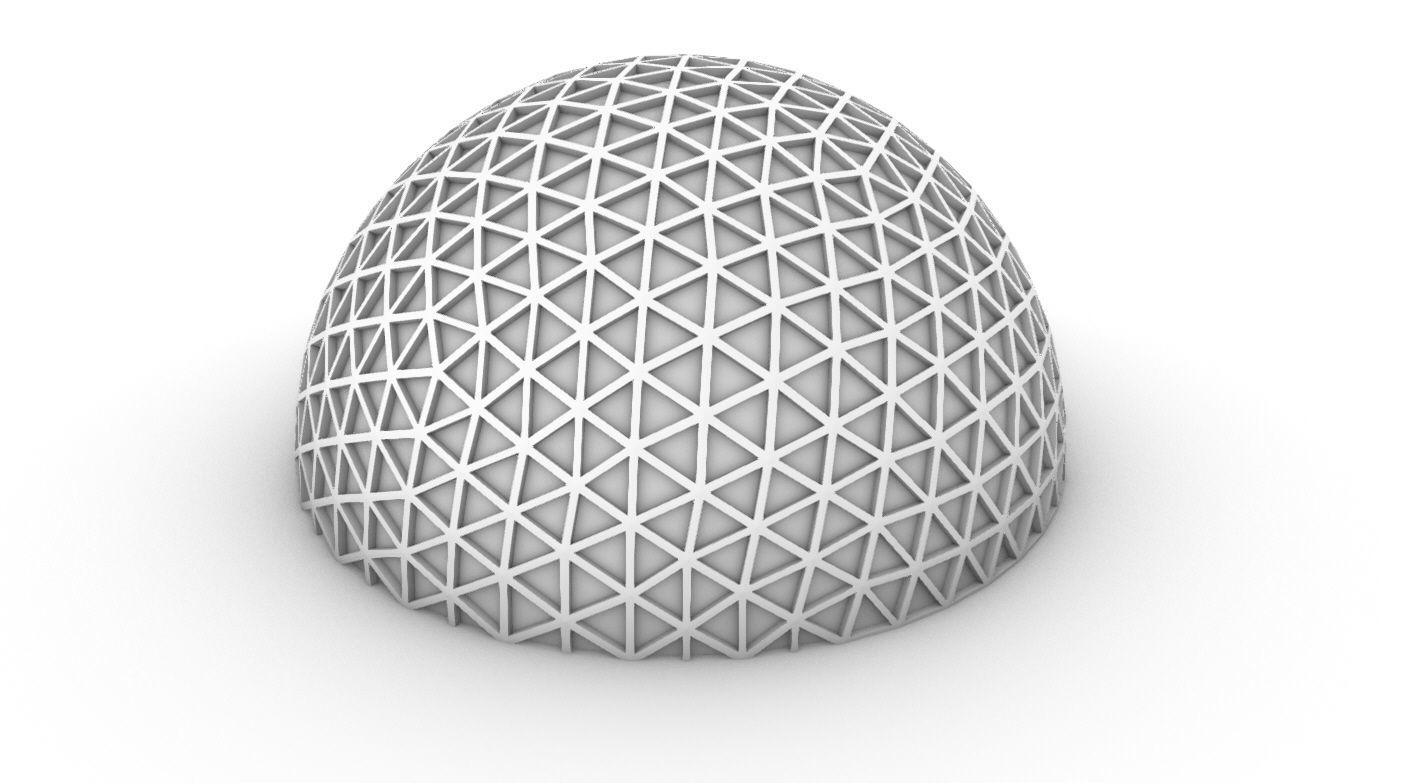 Geodesic Dome V3 Large with Frame and Panels and Entryway 3D model_42