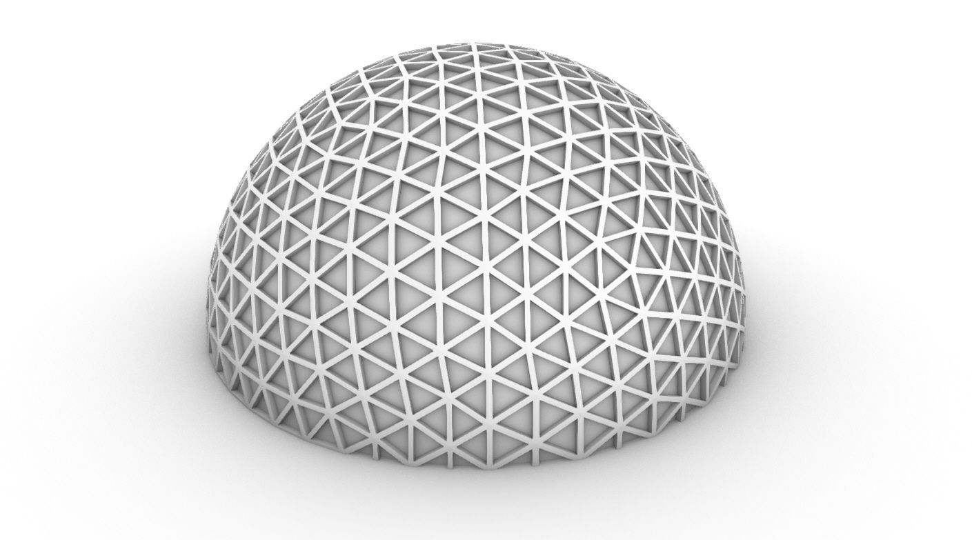 Geodesic Dome V3 Large with Frame and Panels and Entryway 3D model_26