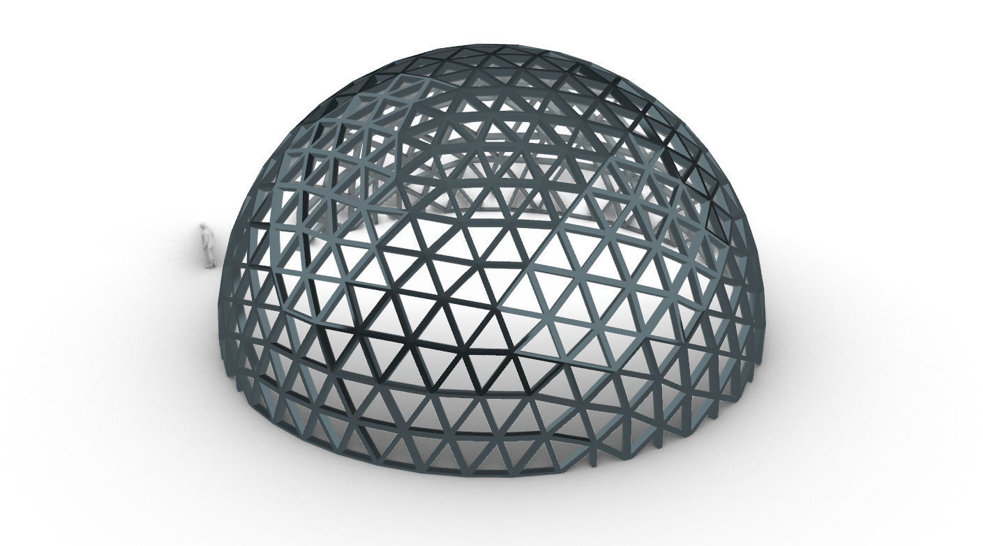 Geodesic Dome V3 Large with Frame and Panels and Entryway 3D model_17