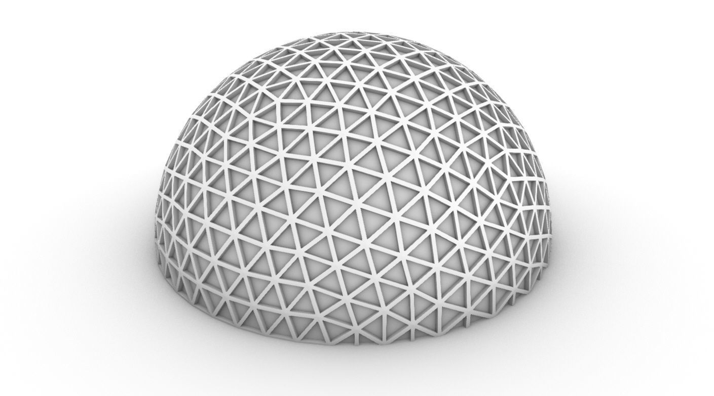 Geodesic Dome V3 Large with Frame and Panels and Entryway 3D model_22