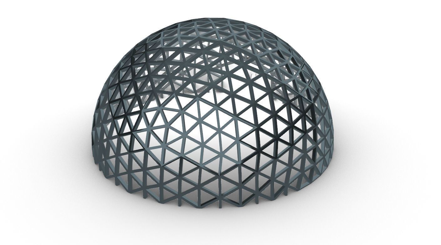 Geodesic Dome V3 Large with Frame and Panels and Entryway 3D model_37