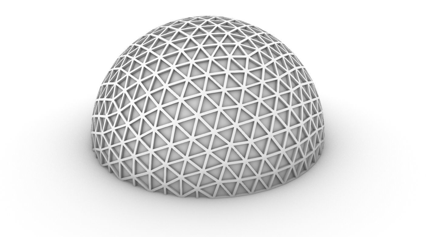 Geodesic Dome V3 Large with Frame and Panels and Entryway 3D model_46
