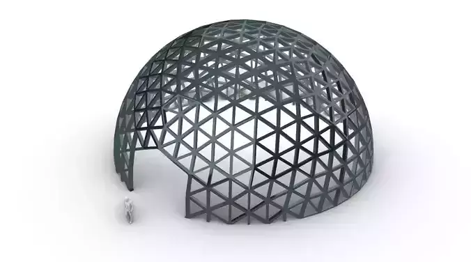 Geodesic Dome V3 Large with Frame and Panels and Entryway