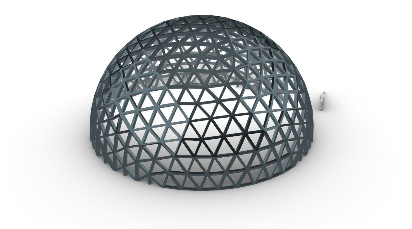 Geodesic Dome V3 Large with Frame and Panels and Entryway 3D model_49