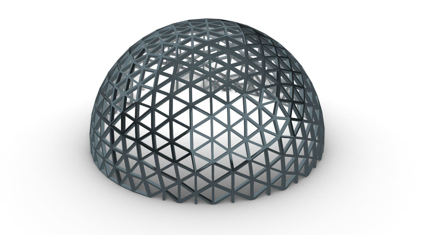 Geodesic Dome V3 Large with Frame and Panels and Entryway 3D model_25