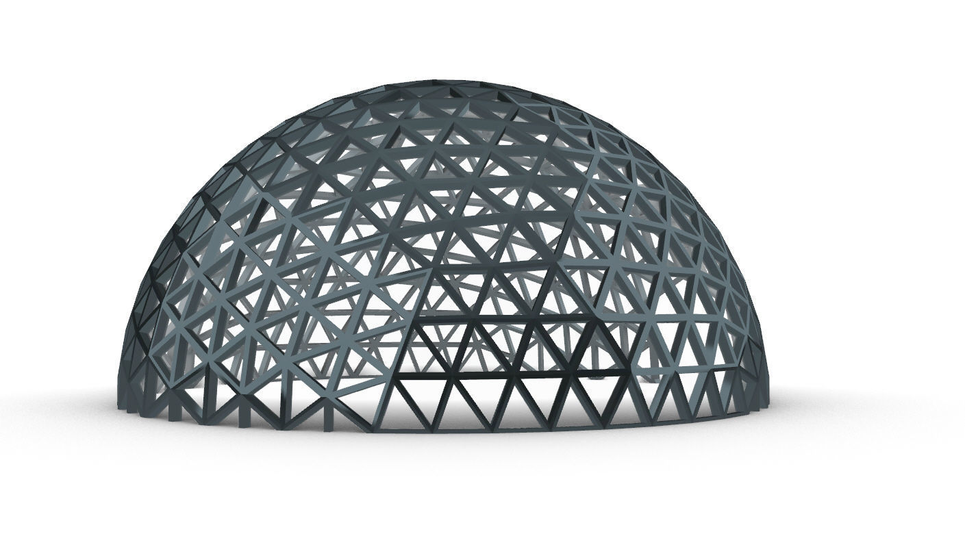 Geodesic Dome V3 Large with Frame and Panels and Entryway 3D model_48